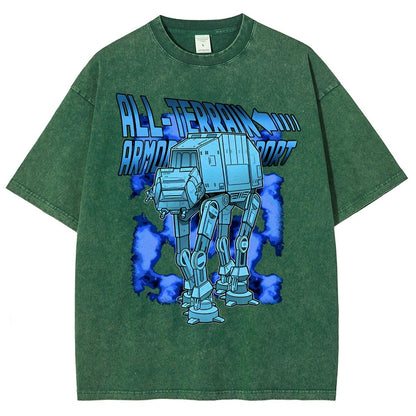 Mega Terrain Mecha Transport Vintage Distressed T-shirt
