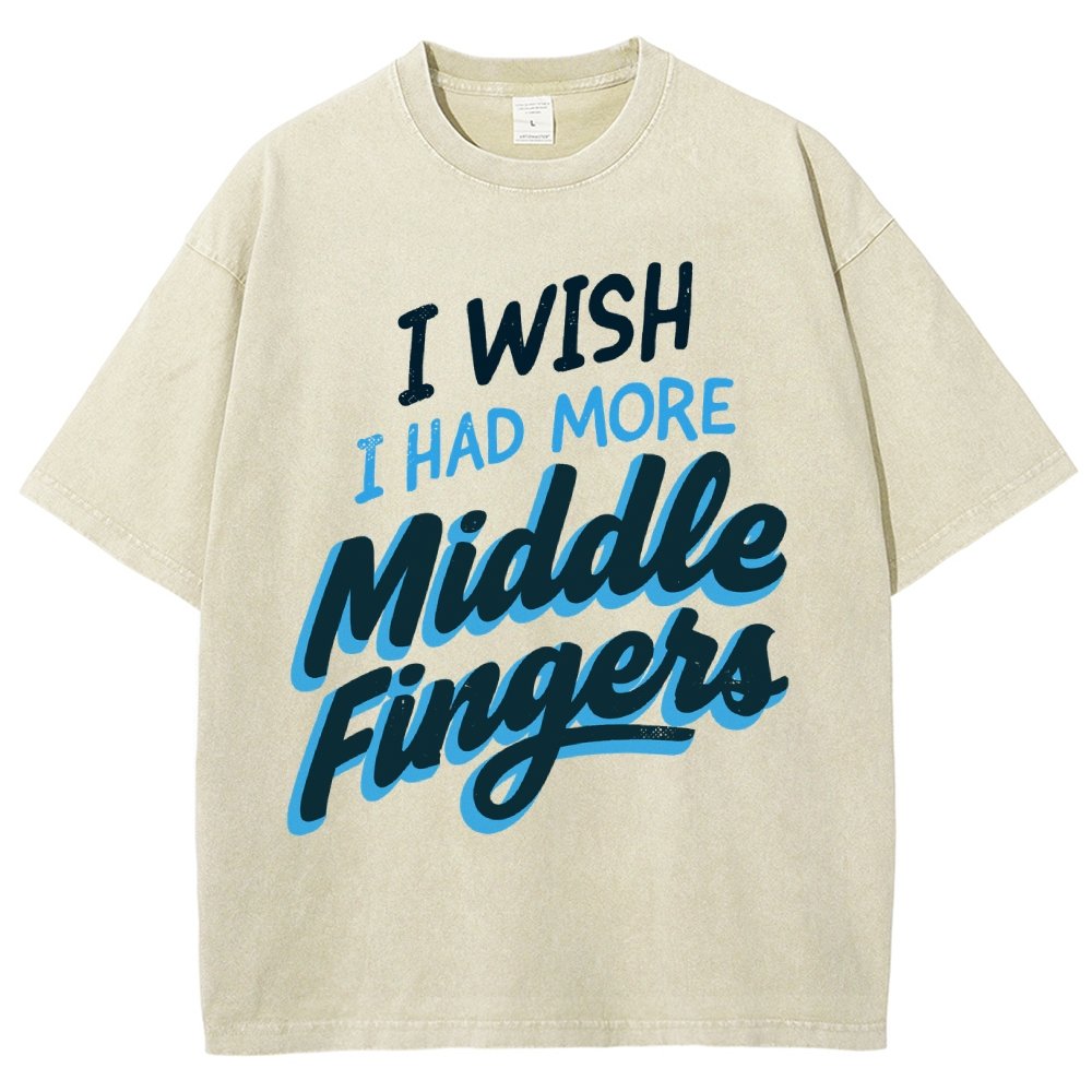 I Wish I Had More Middle Fingers Vintage Distressed T-shirt