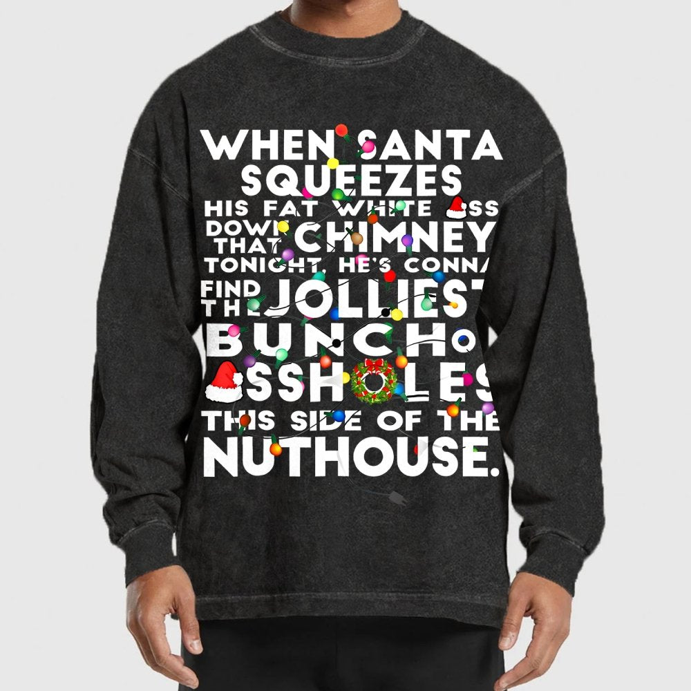 Christmas Vacation Jolliest Bunch Washed Long Sleeve Tee
