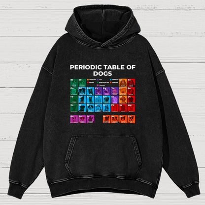 Periodic Table of Dogs  Dog Lover  Funny Science Vintage Distressed Hoodie