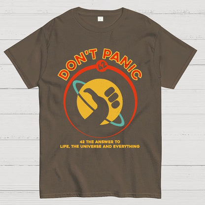 42 Answer to Life The Universe And Everything Don't Panic Geek T-Shirt