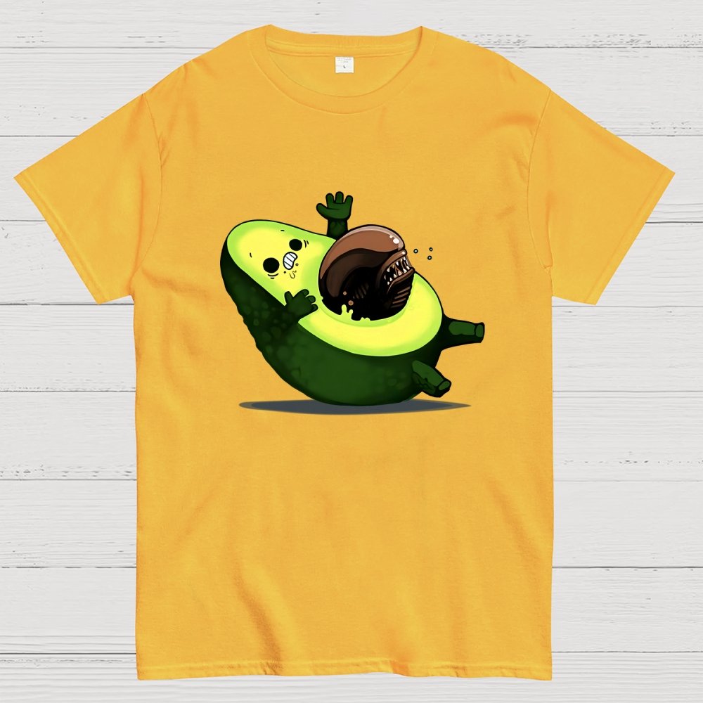 Quirky Alien Avocado Geek T-Shirt