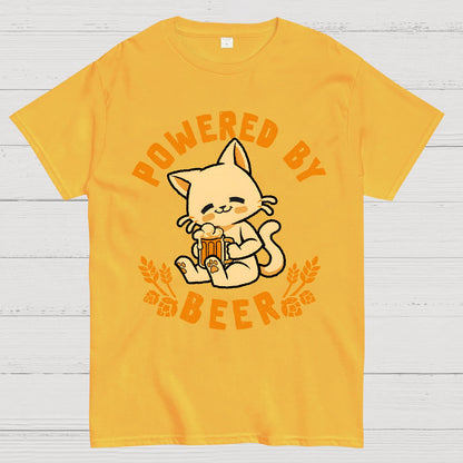 Powered By Beer Cat Geek T-Shirt