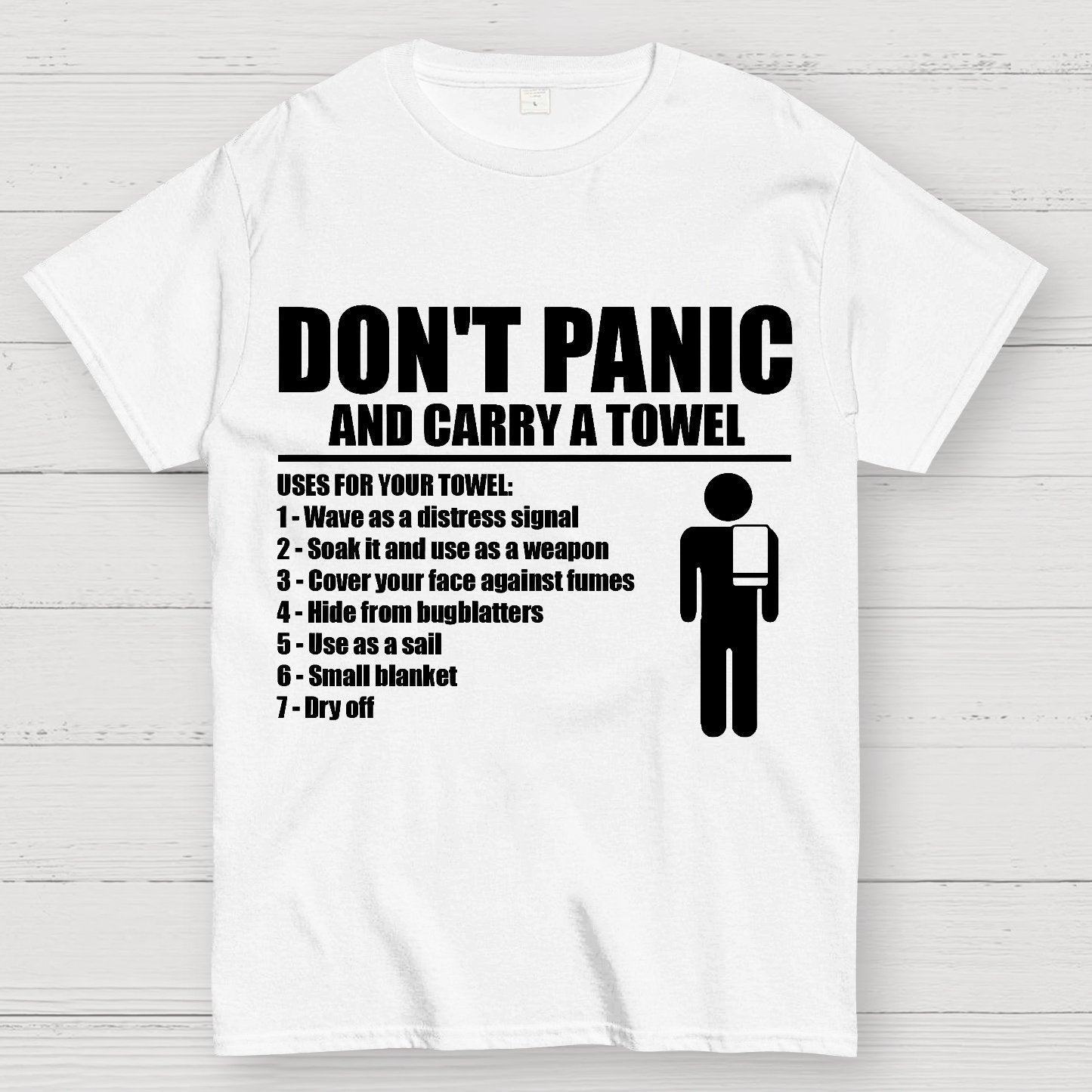 Don't Panic And Carry A Towel Geek T-Shirt