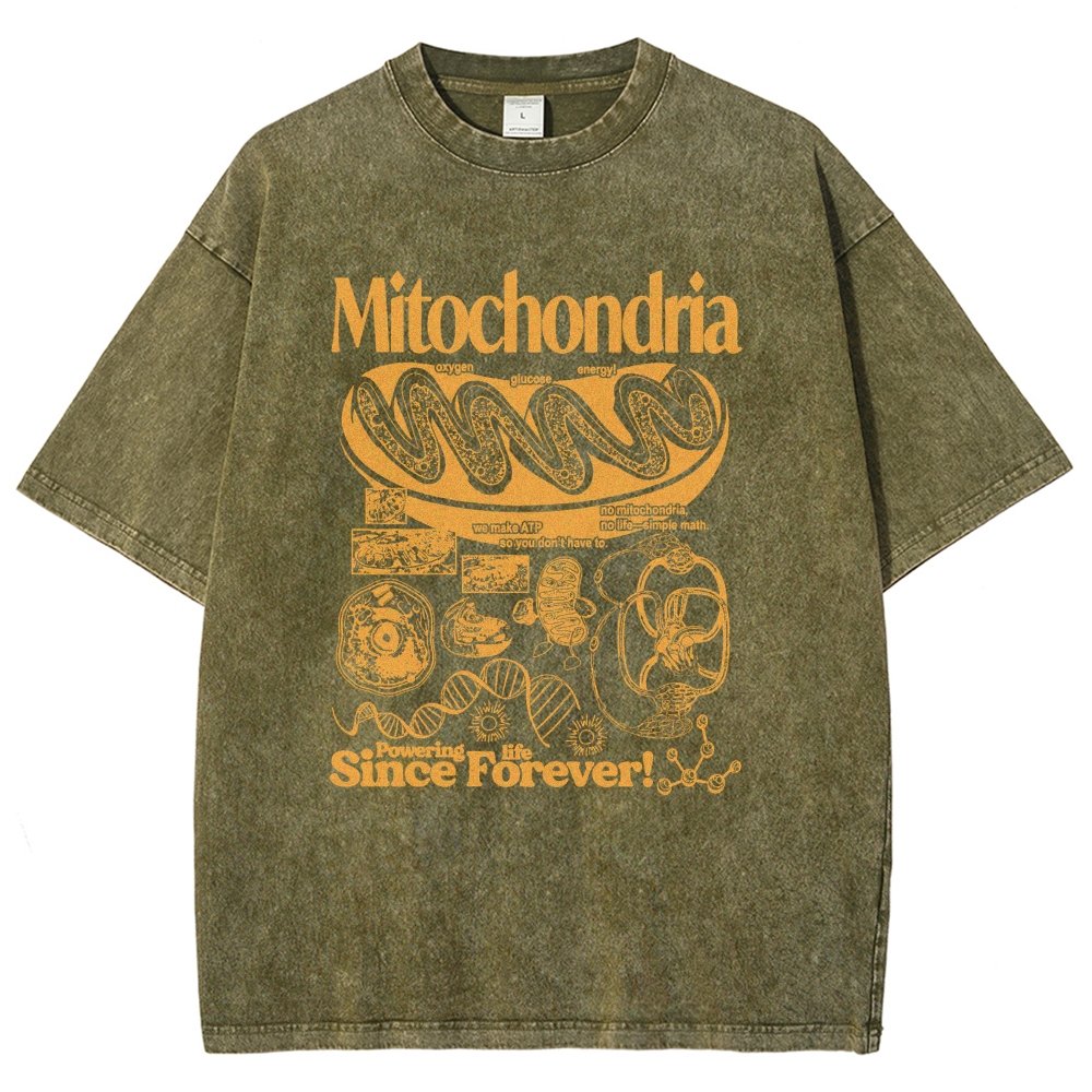 Mitochondria Vintage Science Vintage Distressed T-shirt
