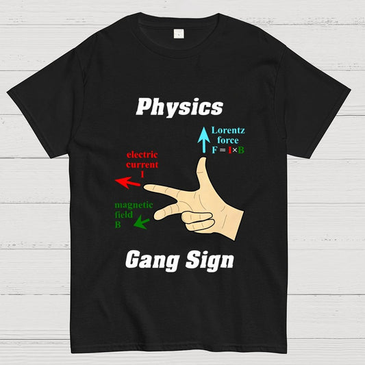 Right Hand Rule Physics Gang Sign Geek T-Shirt