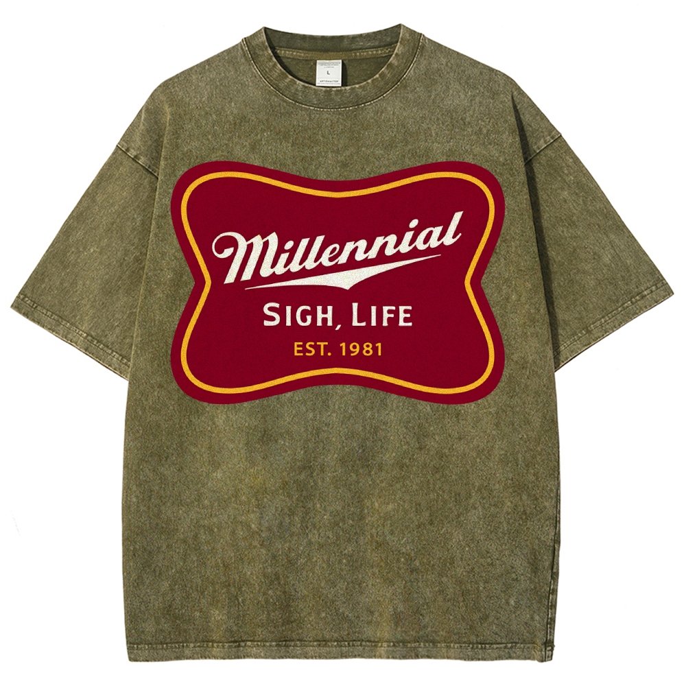 Millennial Sigh Life Vintage Distressed T-shirt