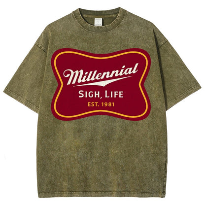 Millennial Sigh Life Vintage Distressed T-shirt