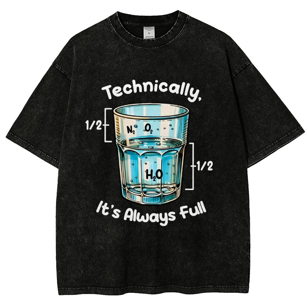 Technically The Glass Is Full Science Vintage Distressed T-shirt