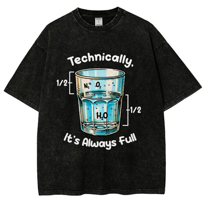 Technically The Glass Is Full Science Vintage Distressed T-shirt