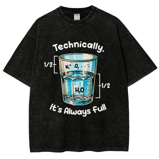 Technically The Glass Is Full Science Vintage Distressed T-shirt
