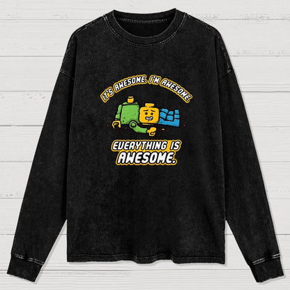 Everything Is Awesome Washed Long Sleeve Tee