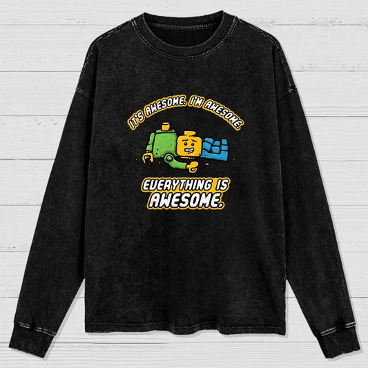 Everything Is Awesome Washed Long Sleeve Tee