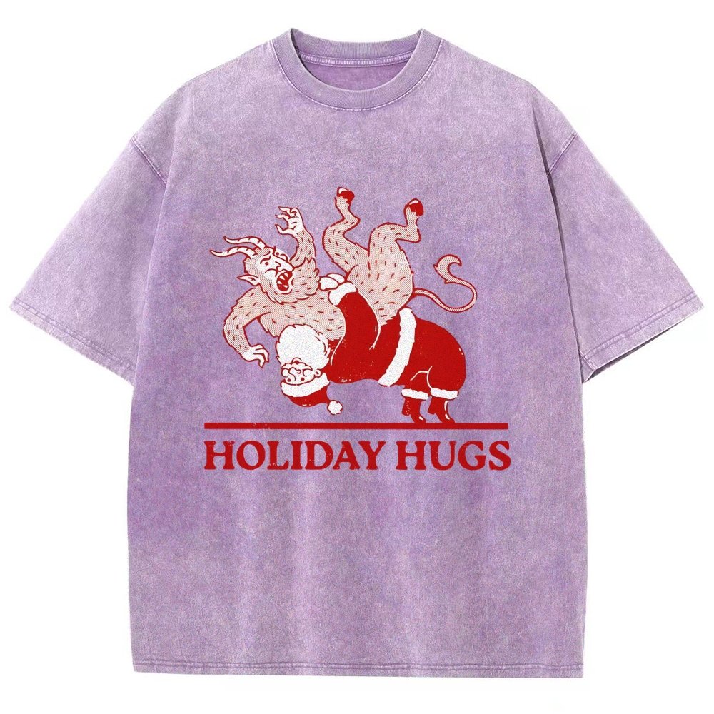 Holiday Hugs Vintage Distressed T-shirt