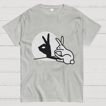 Funny Rabbit Hand Shadow Puppets Bunny Figure Pop Art Geeky T-Shirt