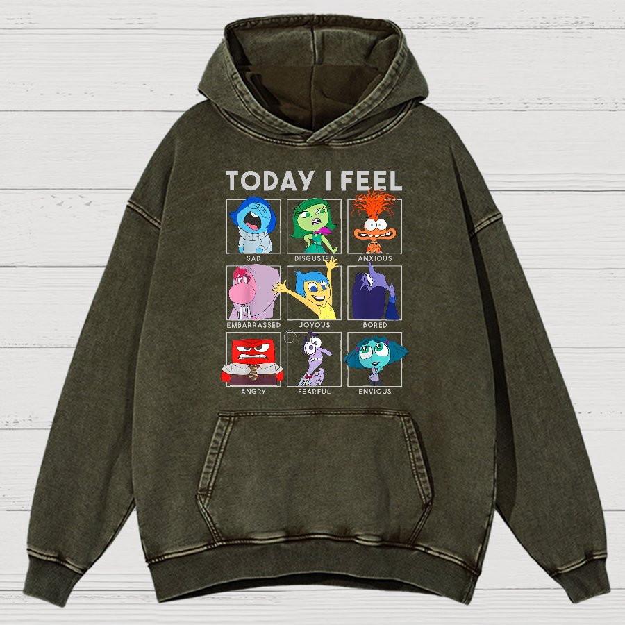 Today I Feel Funny Vintage Distressed Hoodie