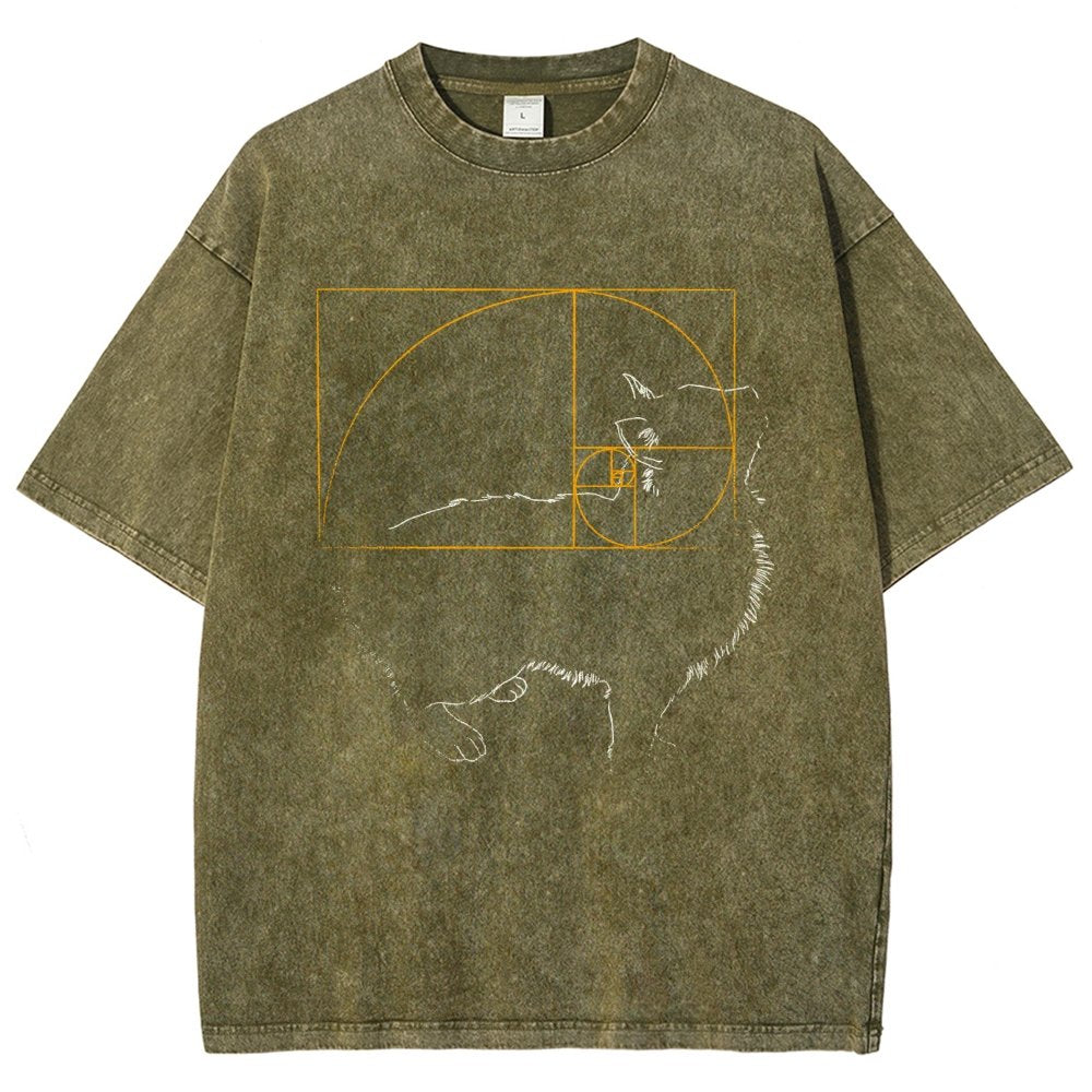 Golden Cat Vintage Distressed T-shirt