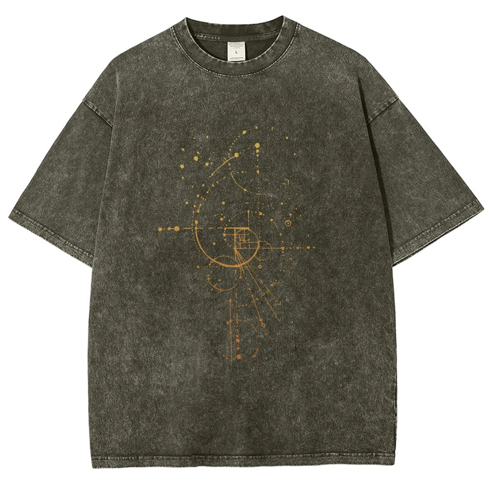 Fibonacci Vintage Distressed T-shirt