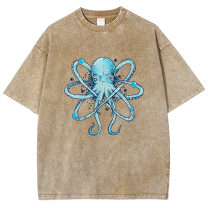 Atomic Octopus Vintage Distressed T-shirt