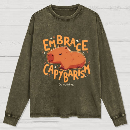 Capybarism Washed Long Sleeve Tee