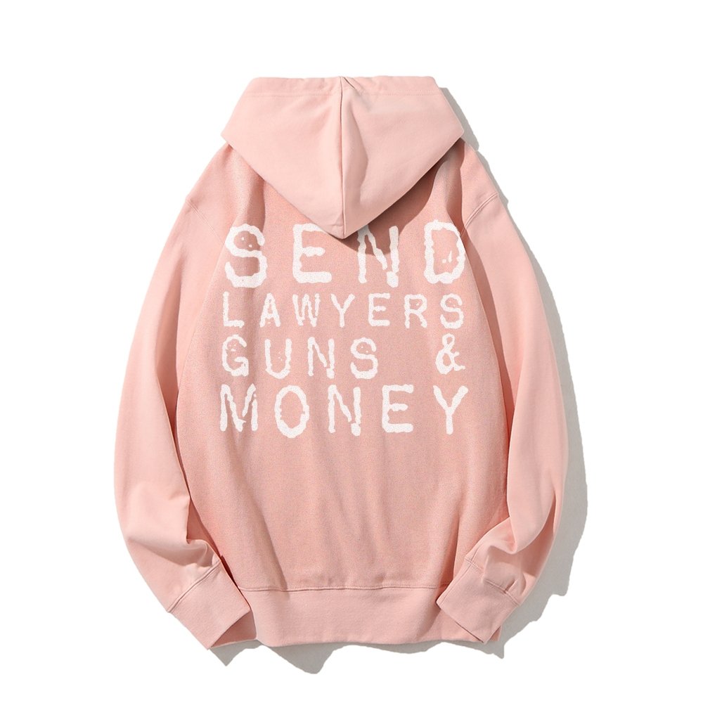 Send Lawyers Guns And Money Printed Back Unisex Cotton Hoodie