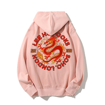 Mysterious Town's (Werewolves of London) Printed Back Cotton Hoodie