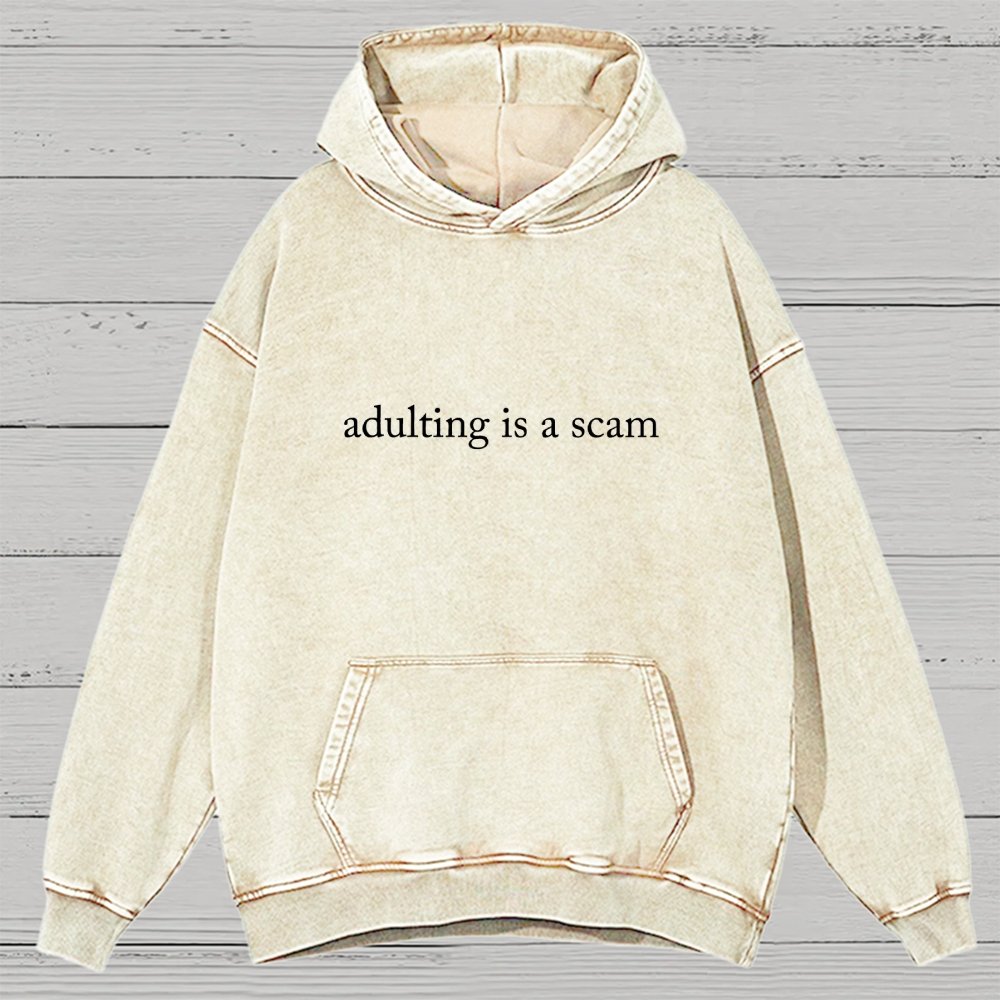 Adulting Is A Scam Vintage Distressed Hoodie