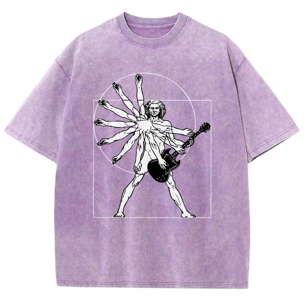 Vitruvian Man Vintage Distressed T-shirt