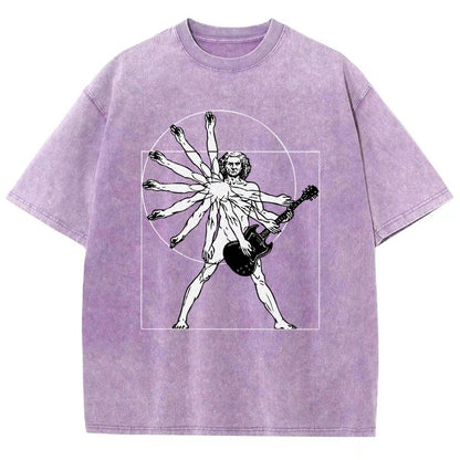 Vitruvian Man Vintage Distressed T-shirt