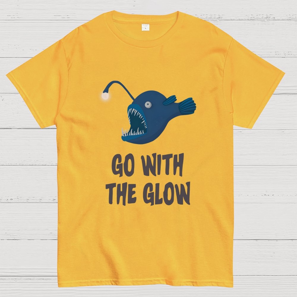 Go With The Glow Anglerfish Pun Geek T-Shirt