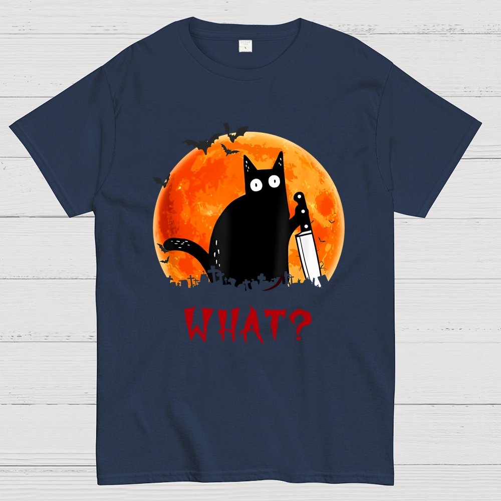 Cat What Funny Halloween Unisex Geek T-Shirt