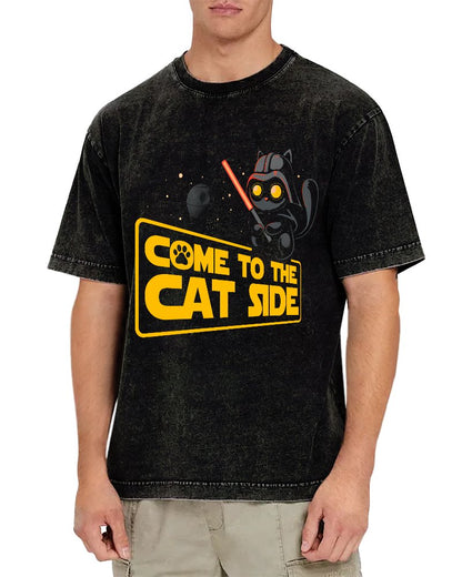Come To The Cat Side Vintage Distressed T-shirt