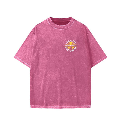 Legalize Recreational Plutonium Front And Back Printing Washed T-shirt