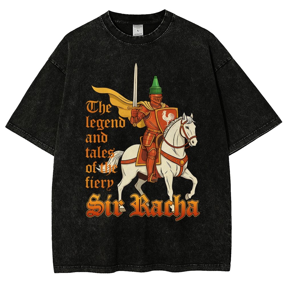 Sir Racha Art Print Vintage Distressed T-shirt