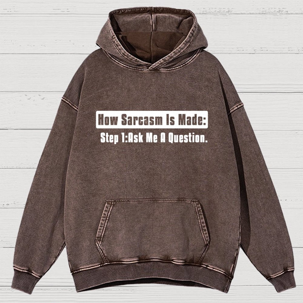 Step 2 Sarcasm Vintage Distressed Hoodie