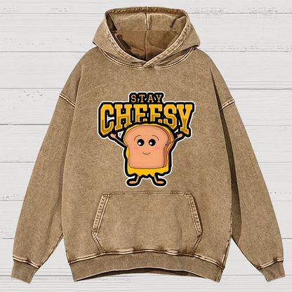 Sandwich Stay Cheesy Vintage Distressed Hoodie