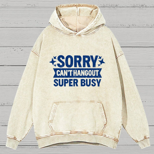Sorry — Can’T Hang Out — Super Busy Vintage Distressed Hoodie