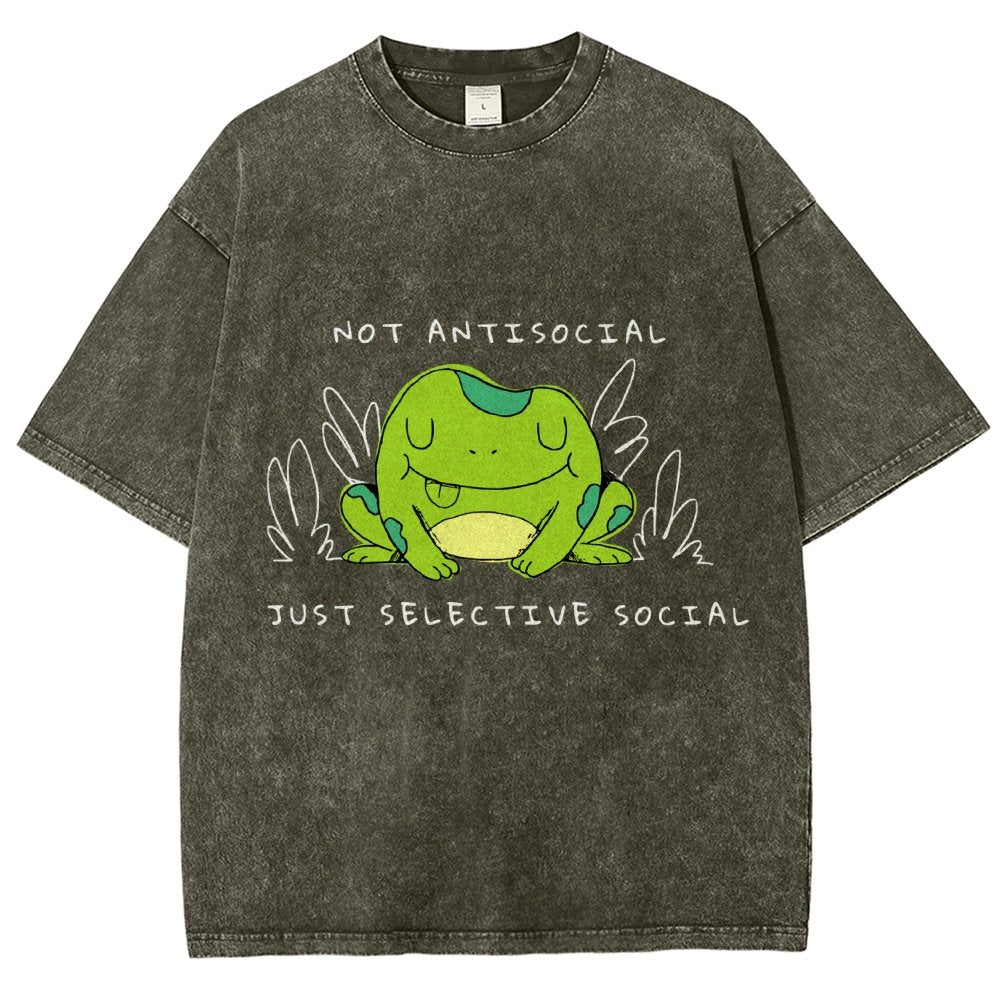Not Antisocial... Just Selective Social Vintage Distressed T-shirt