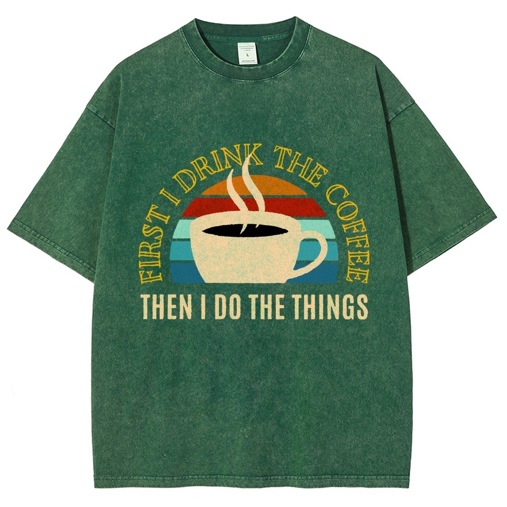 First the Coffee Vintage Distressed T-shirt