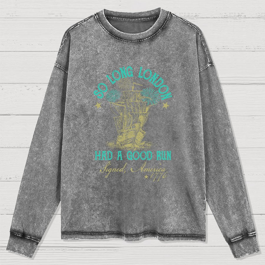 So Long London Washed Long Sleeve Tee