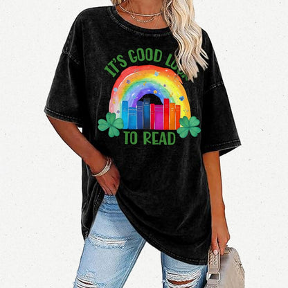 It's Good Luck to Read Shirt, St. Patrick's Day Reading Vintage Distressed T-shirt