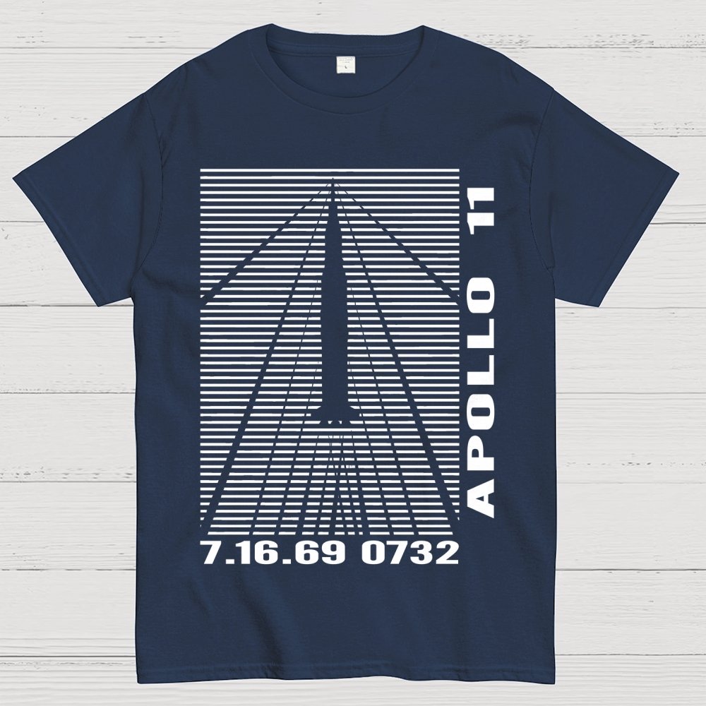 Shockwaves Apollo 11 Retro Space Design Unisex Geek T-Shirt