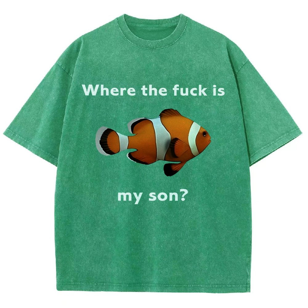 Fish Looking For Son Vintage Distressed T-shirt