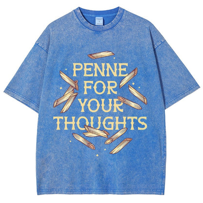 Penne For Your Thoughts Vintage Distressed T-shirt