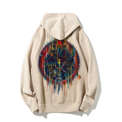 The Neon Falcon Printed Back Cotton Hoodie