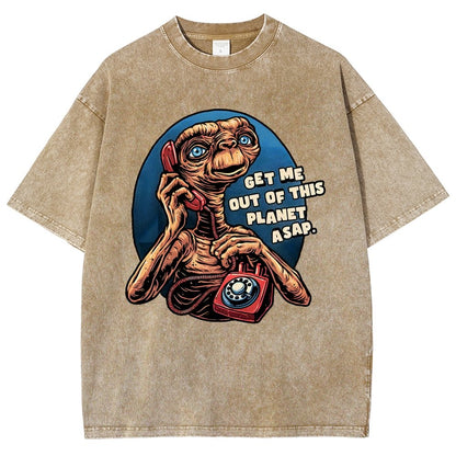 Phone Call to space Vintage Distressed T-shirt
