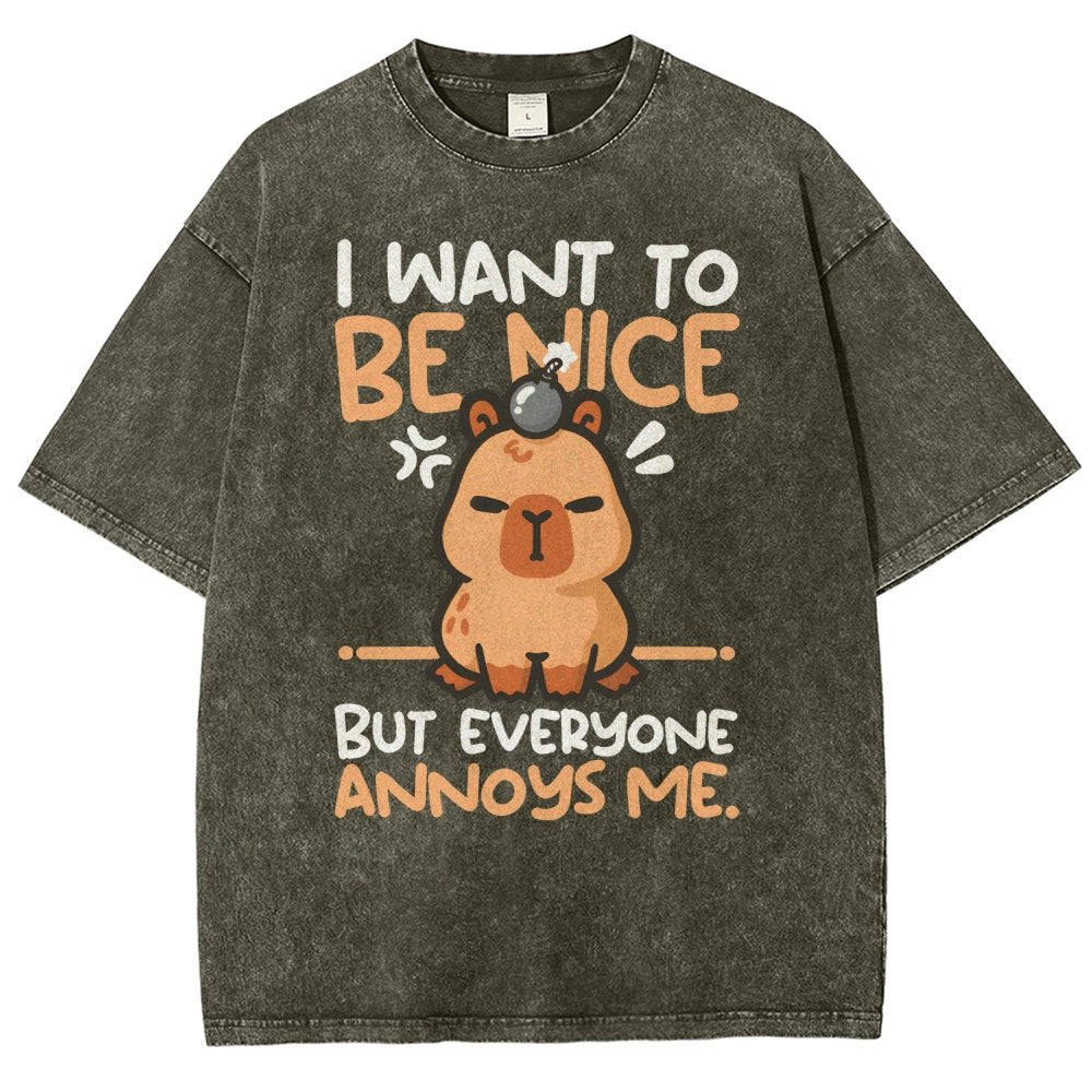 Capy Wants To Be Nice Vintage Distressed T-shirt