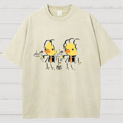 Duck Fiction Geeky Vintage Distressed T-shirt