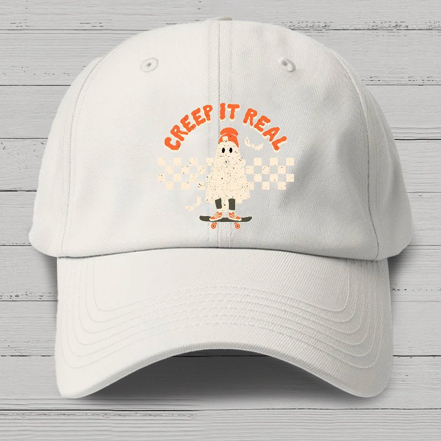 Creep it Real Vintage Ghost Halloween Cotton Hat