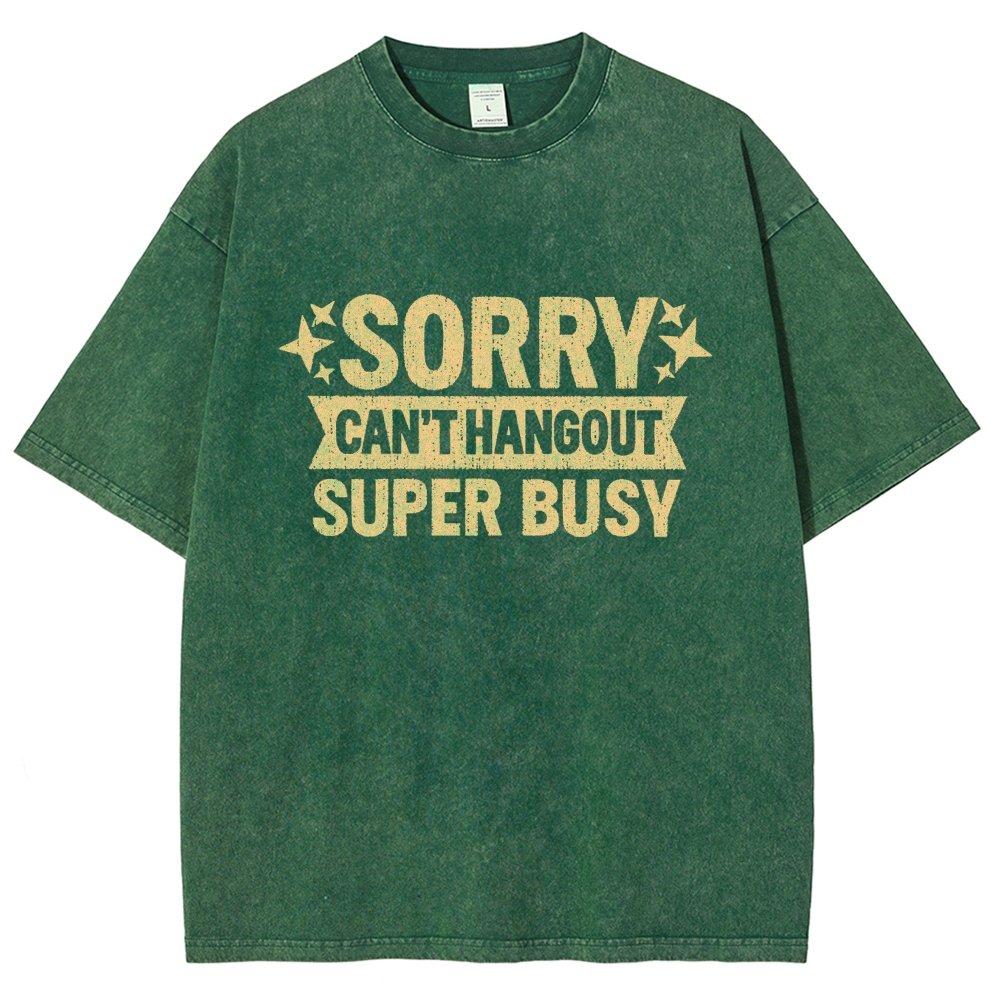 Sorry — Can’T Hang Out — Super Busy Vintage Distressed T-shirt